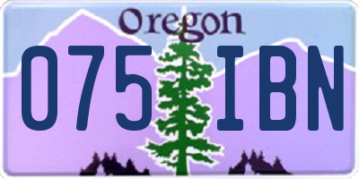 OR license plate 075IBN