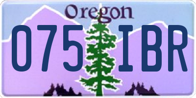 OR license plate 075IBR