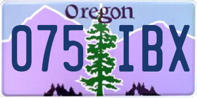 OR license plate 075IBX