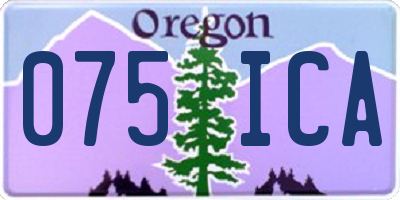 OR license plate 075ICA