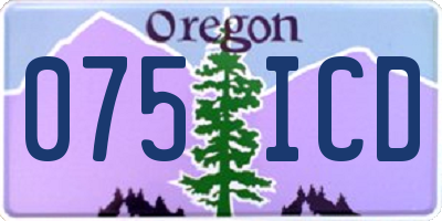 OR license plate 075ICD