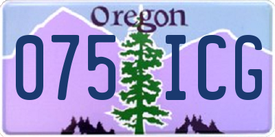 OR license plate 075ICG