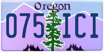 OR license plate 075ICI