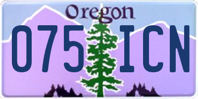 OR license plate 075ICN