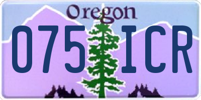 OR license plate 075ICR