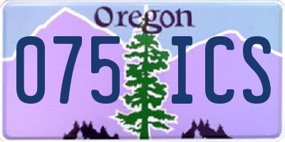 OR license plate 075ICS
