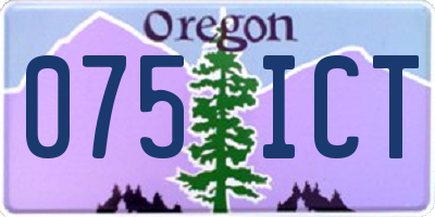 OR license plate 075ICT