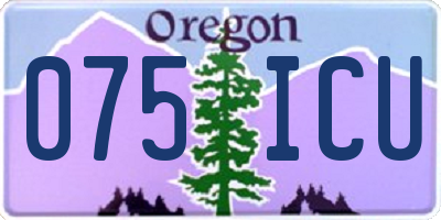 OR license plate 075ICU