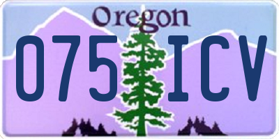 OR license plate 075ICV