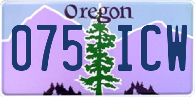 OR license plate 075ICW