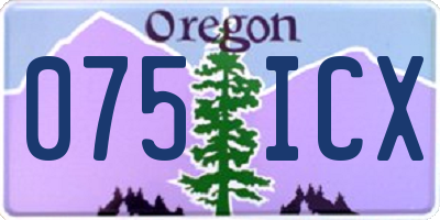 OR license plate 075ICX