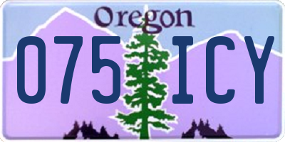 OR license plate 075ICY