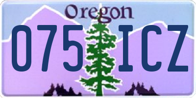 OR license plate 075ICZ
