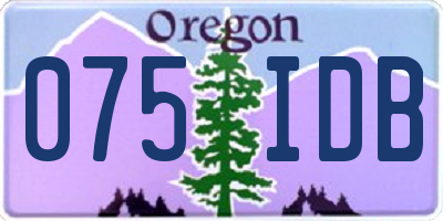 OR license plate 075IDB
