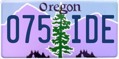 OR license plate 075IDE