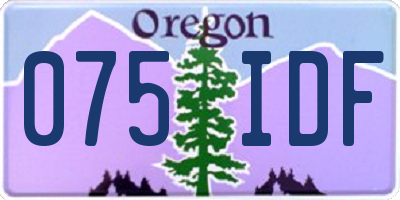 OR license plate 075IDF