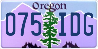 OR license plate 075IDG