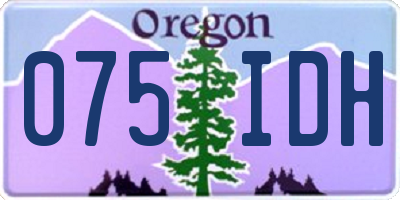 OR license plate 075IDH