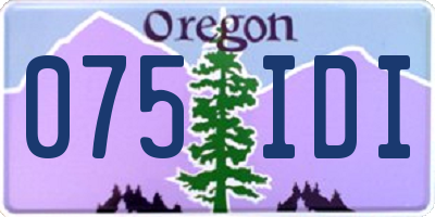 OR license plate 075IDI
