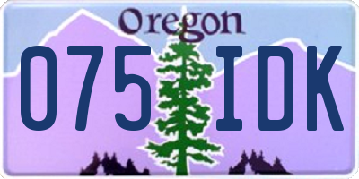 OR license plate 075IDK