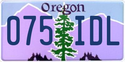 OR license plate 075IDL