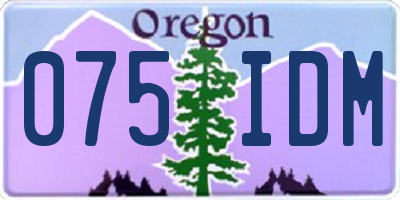 OR license plate 075IDM