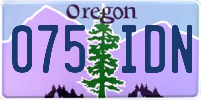 OR license plate 075IDN