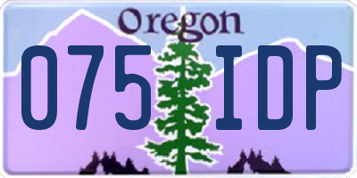 OR license plate 075IDP