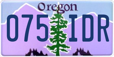OR license plate 075IDR