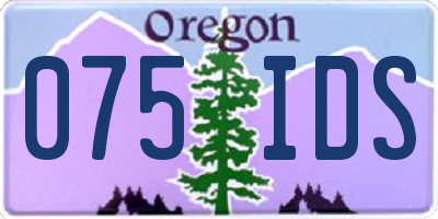 OR license plate 075IDS