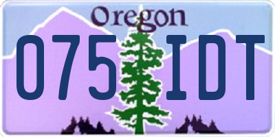 OR license plate 075IDT