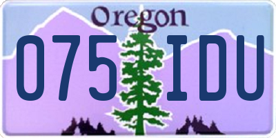 OR license plate 075IDU