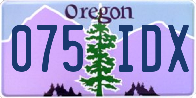 OR license plate 075IDX