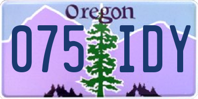 OR license plate 075IDY