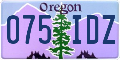 OR license plate 075IDZ