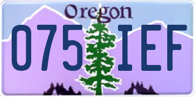 OR license plate 075IEF
