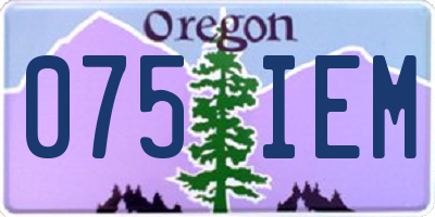 OR license plate 075IEM