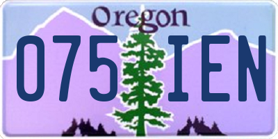 OR license plate 075IEN