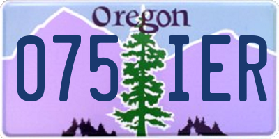 OR license plate 075IER
