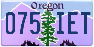 OR license plate 075IET