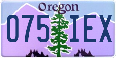 OR license plate 075IEX