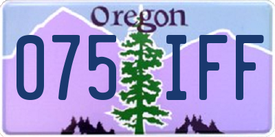 OR license plate 075IFF