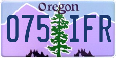 OR license plate 075IFR