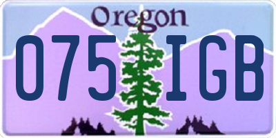OR license plate 075IGB
