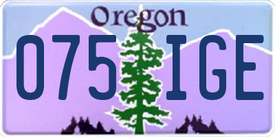 OR license plate 075IGE