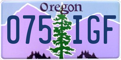 OR license plate 075IGF
