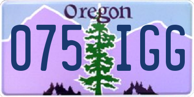 OR license plate 075IGG