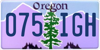 OR license plate 075IGH