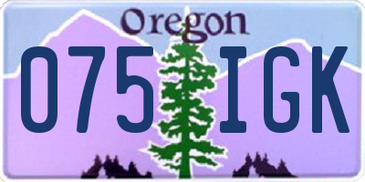 OR license plate 075IGK
