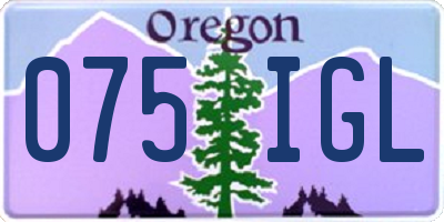 OR license plate 075IGL